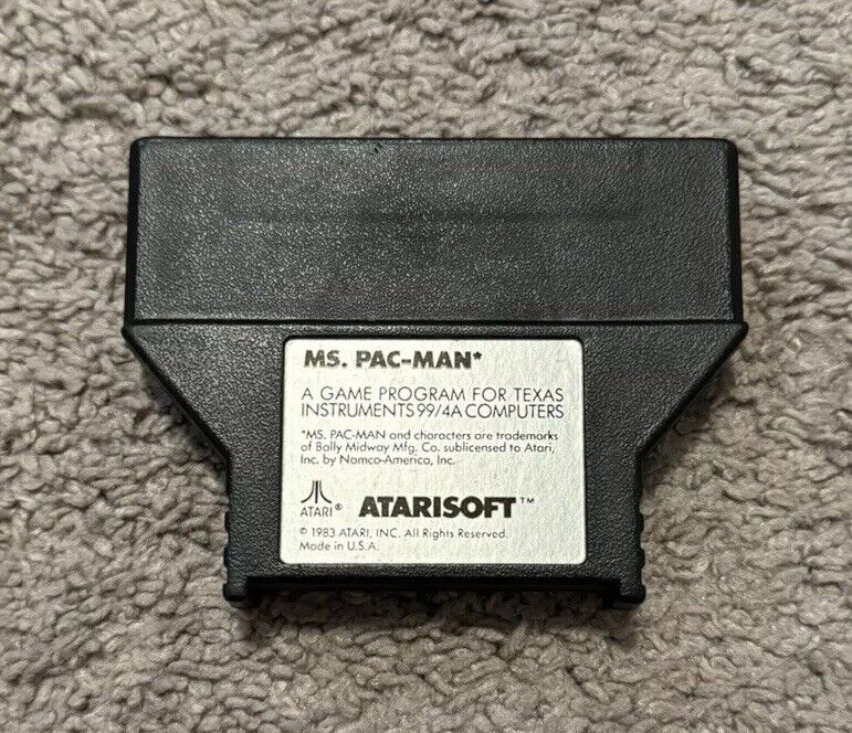 Ms. Pac-Man Game Cartridge Atari TI99/4A TI-99/4A 1983 MS PACMAN UNTESTED/AS IS