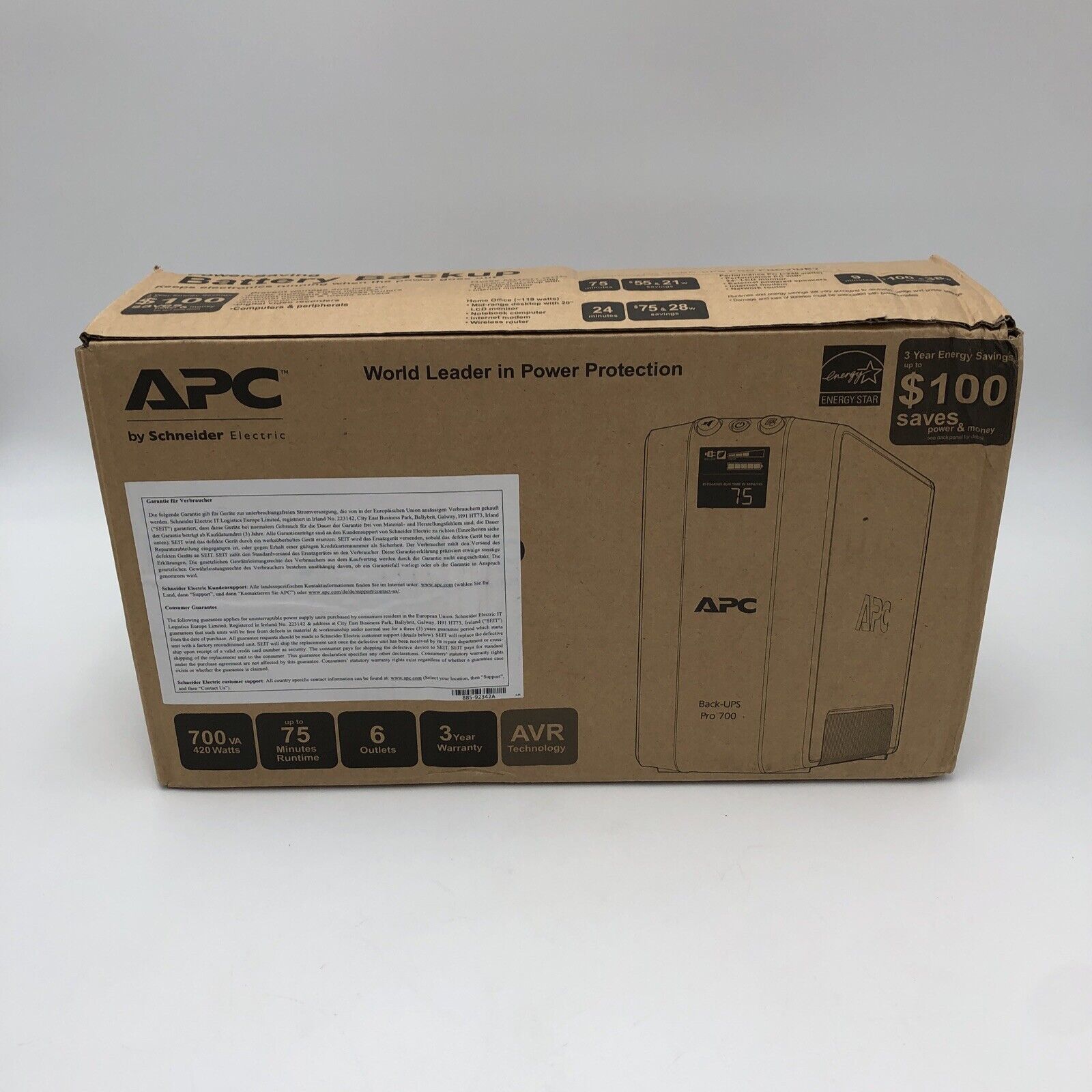 NOS APC BR700G Battery Back-UPS UPS 6 Outlet 700VA / 420 Watts READ