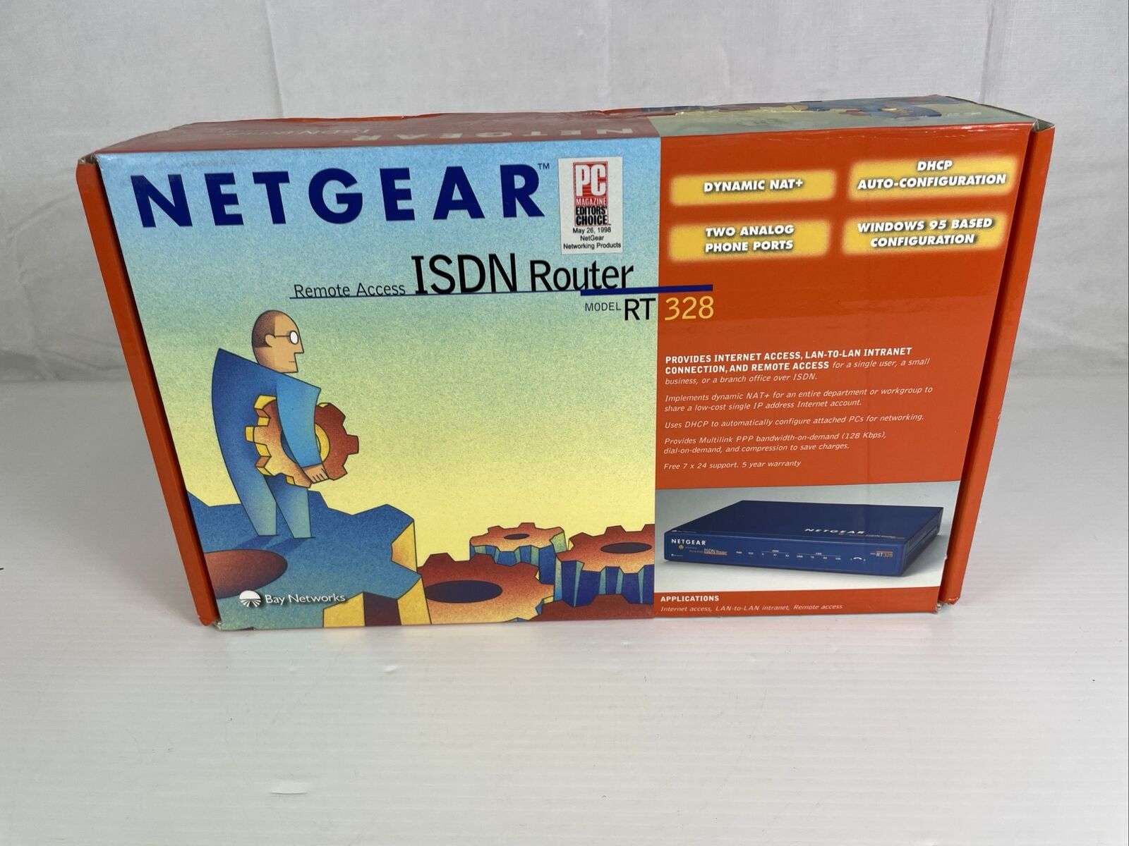 Netgear RT 328 Remote Access ISDN Router - with All Cables - Great Condition
