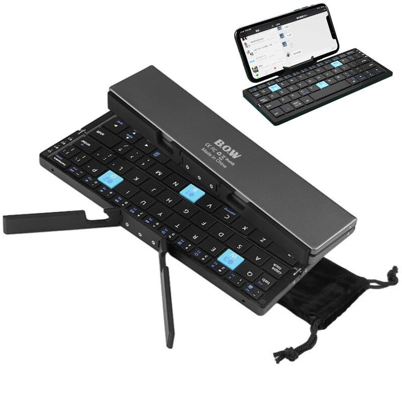 Aluminum Alloy Mini Foldable Travel Keyboard Rechargeable for iPad Tablet Phone