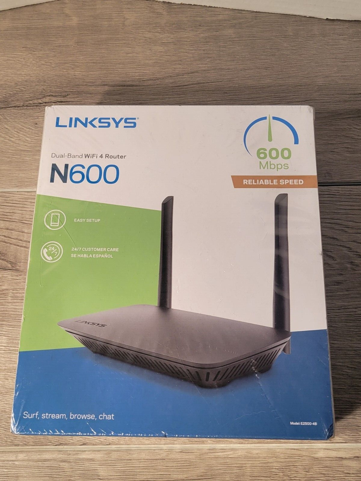 Linksys N600 Dual-Band WiFi 4 Router E2500-4B NEW SEALED