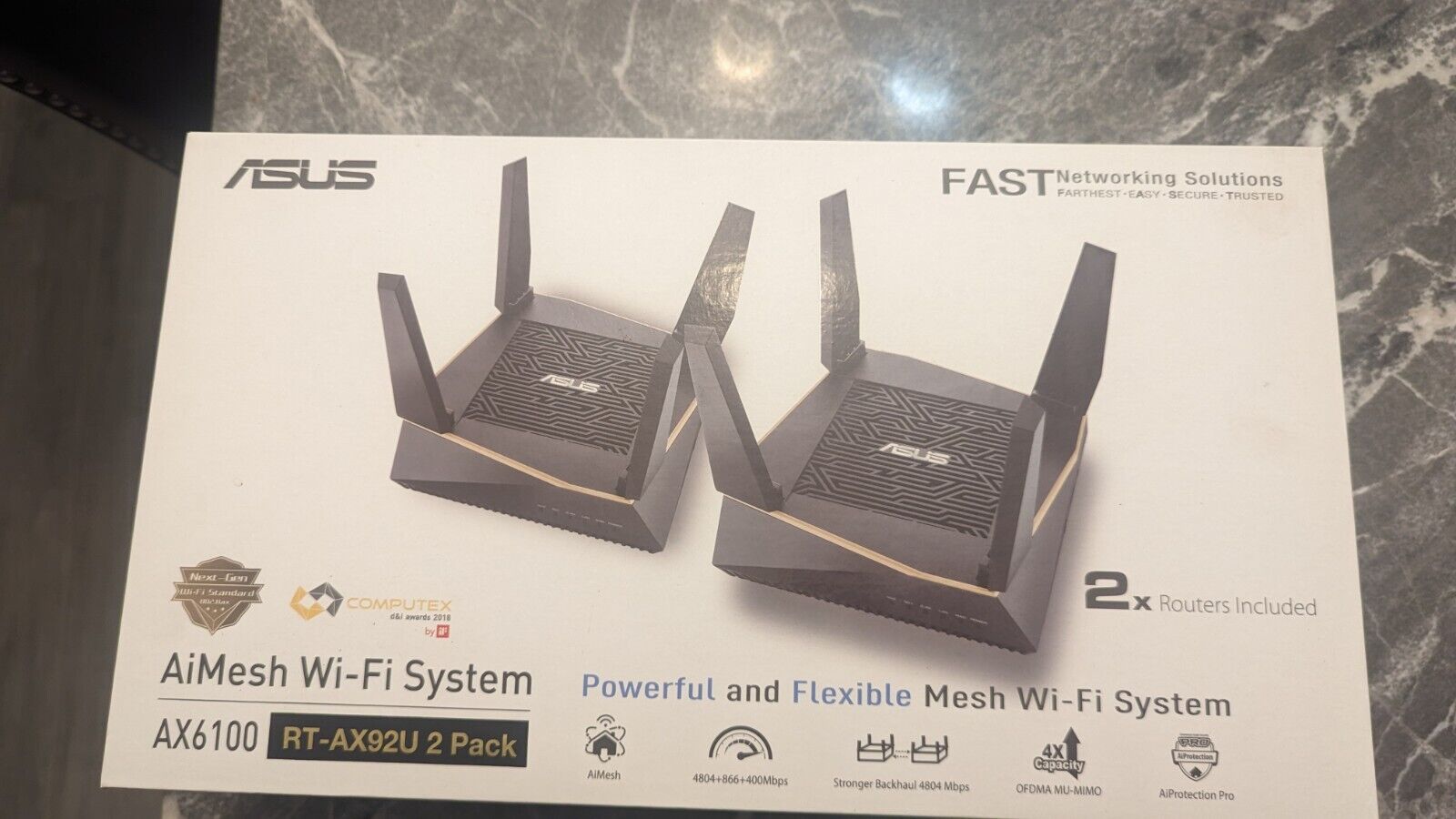 ASUS AiMesh AX6100 WiFi System (RT-AX92U 2 Pack)