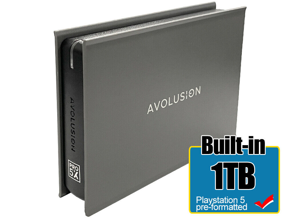 Avolusion Mini Pro-5X 1TB USB 3.0 Portable External Gaming PS5 Hard Drive (Grey)