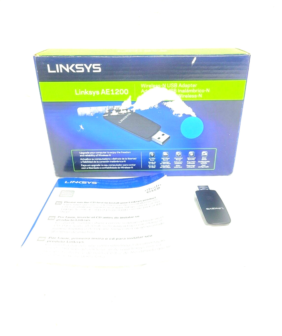  Linksys N300 AE1200 Wireless-N USB Adapter 