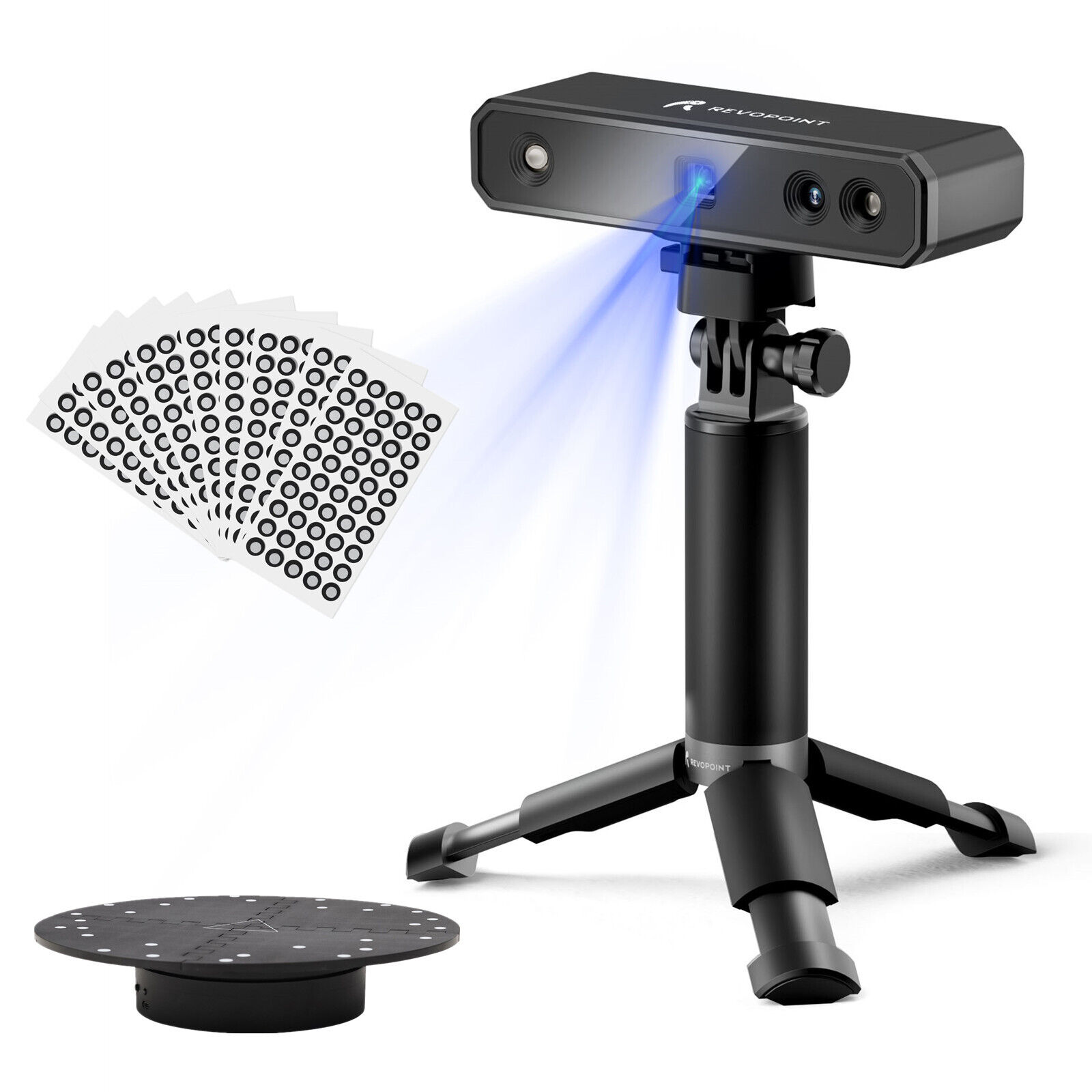 Revopoint MINI 3D Scanner with Turntable and High Reflection 3D Scanning Markers