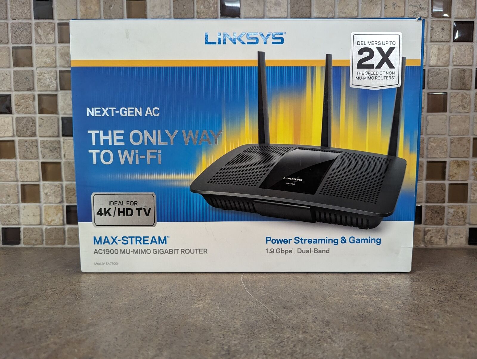 LINKSYS EA7500 WI-FI ROUTER MAX-STREAM AC1900 MU-MIMO GIGABIT 1300 MBPS DR2-7