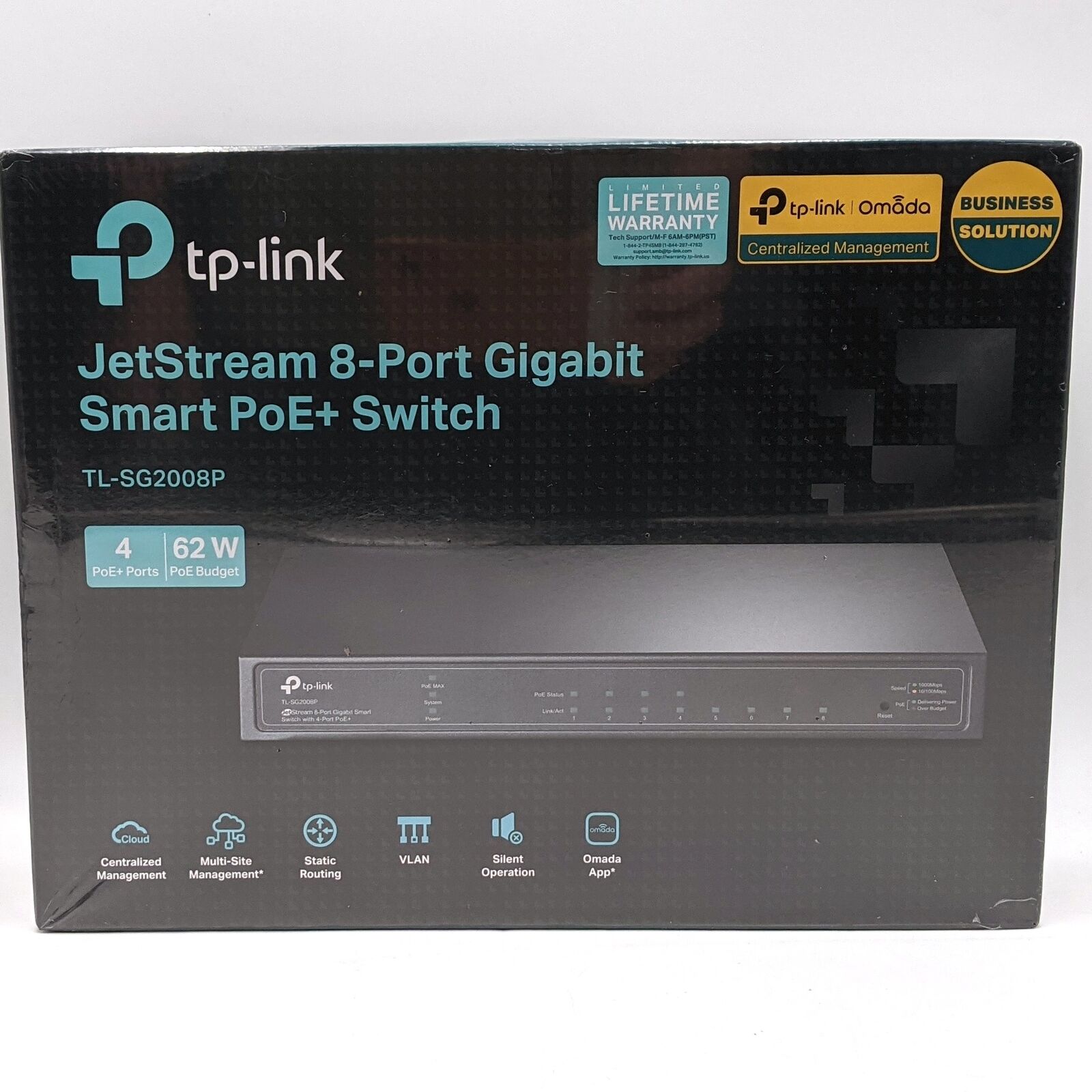 TP-Link JetStream 8-Port Gigabit Smart PoE+ Switch TL-SG2008P