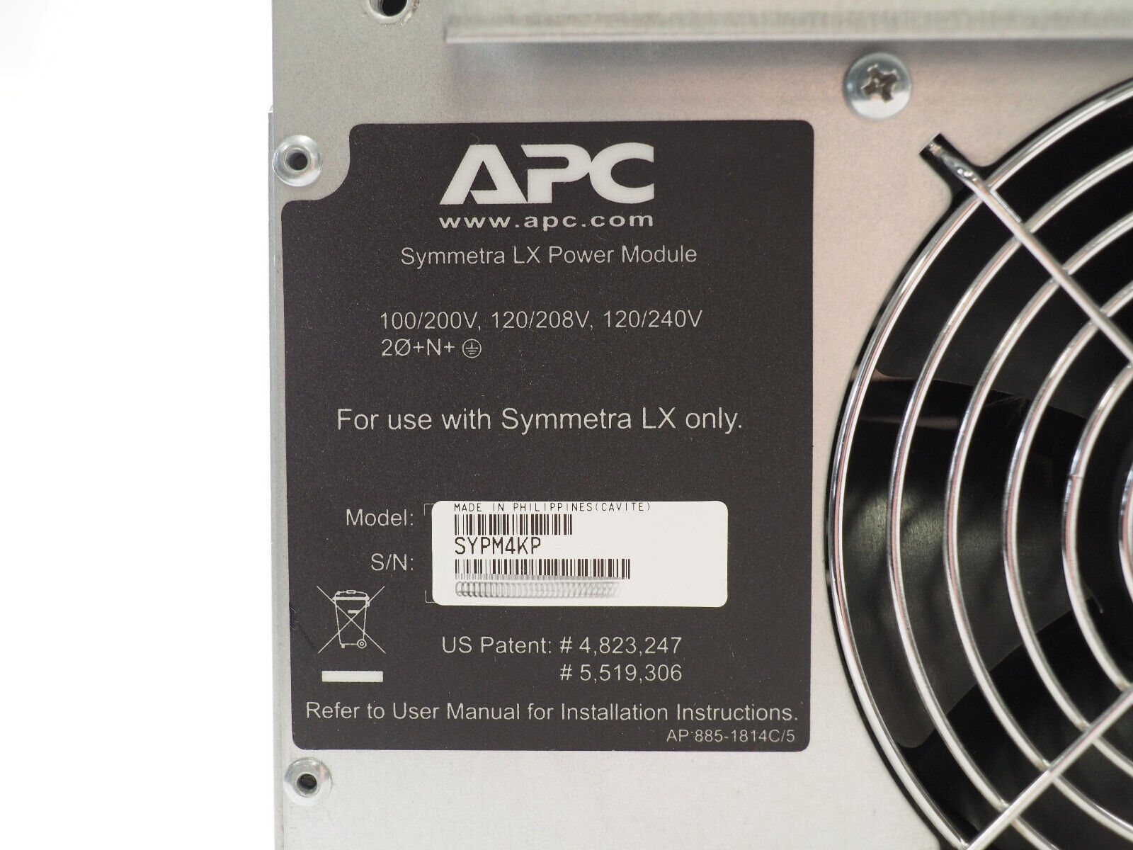APC SYPM4KP Symmetra LX 3200W 100/120/200/208V Power Supply Module