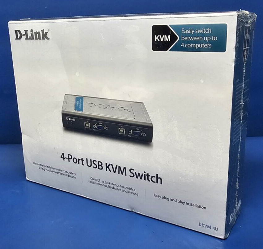 Brand New Sealed D-Link 4-Port USB KVM Switch, DKVM-4U.