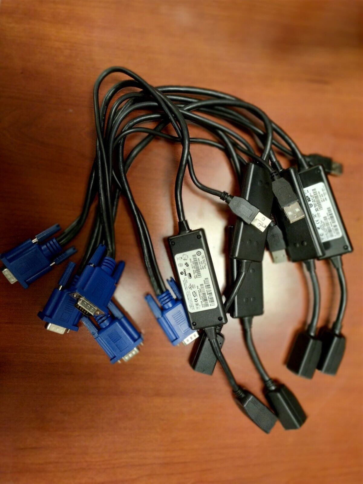Lot of 5 Dell OUF366 - KVM Switch System Interface Adapter Cable; Refurbished