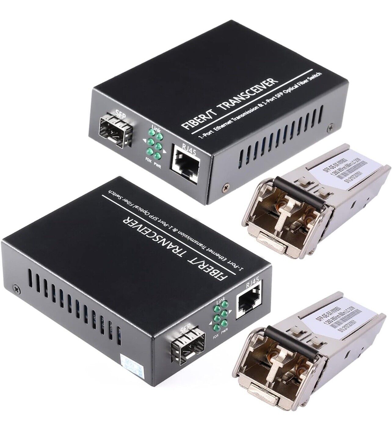 A Pair of 1.25G/s Bidi Gigabit Single-Mode Fiber Ethernet Media Converter with 2