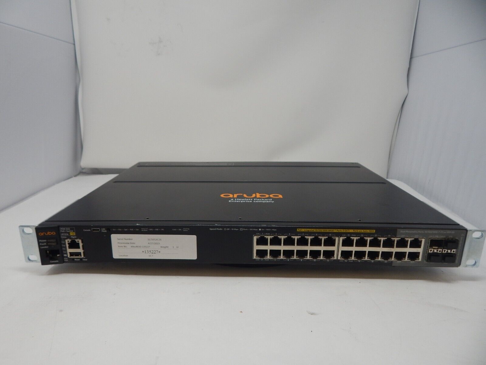 HP Aruba 2920-24G PoE+ 24 Port Networking Switch J9727A *Fault Light On* Working