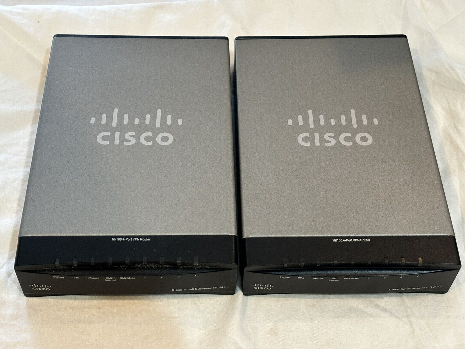Lot Of 2 Cisco RV042G Small Business WAN VPN Routers No AC Adapter Untested