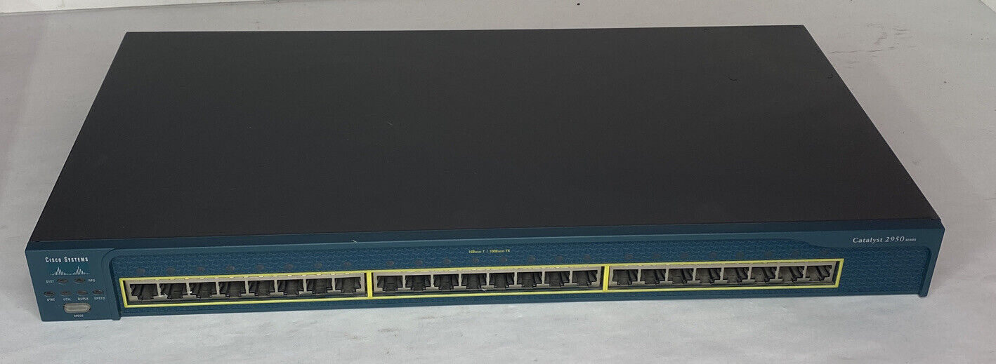 Cisco Catalyst 2950 WS-C2950-24 24-Port 10/100 Switch RACK EARS INCLUDED
