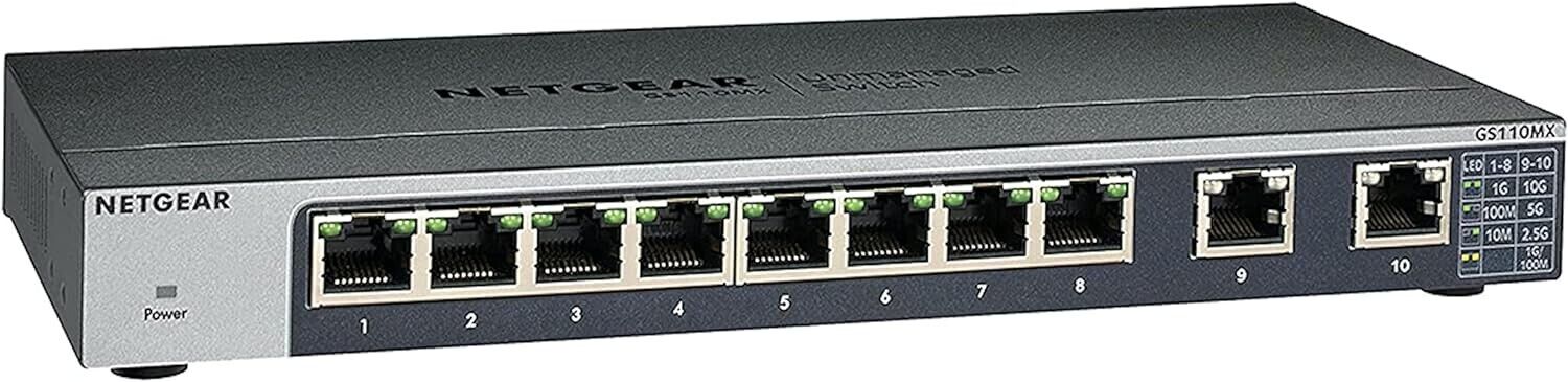 NETGEAR 10-Port Gigabit/10G Ethernet Unmanaged Switch (GS110MX)