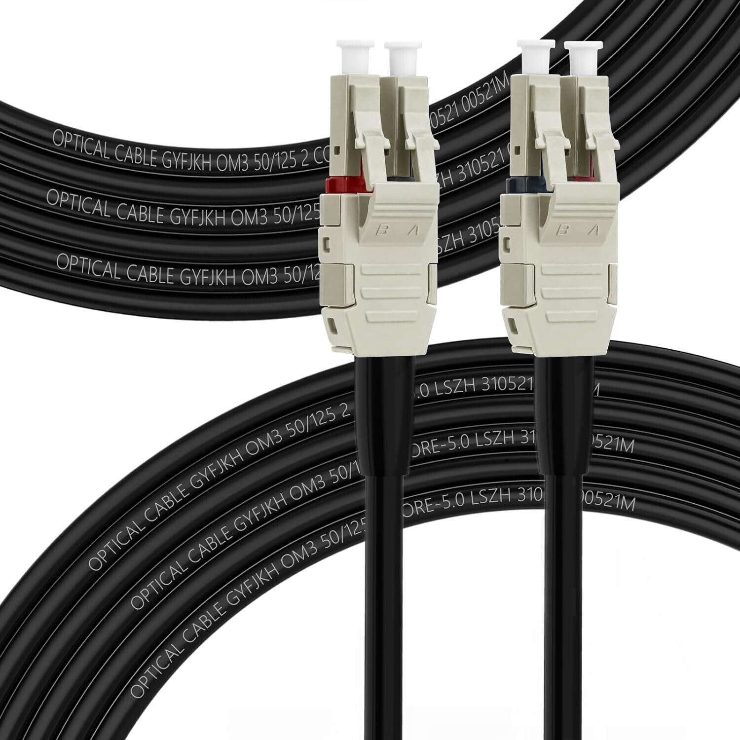 LC to LC Outdoor Fiber Optic Cable - 30m/98ft, 10GB Multimode Duplex, Armored