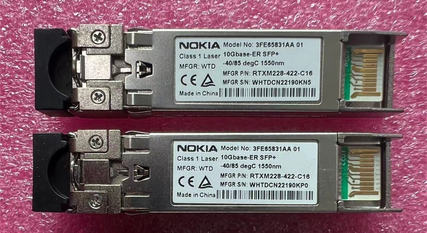 NEW Nokia 3FE65831AA 10Gbase-ER SFP+ 10G 1550nm 40km 1PCS