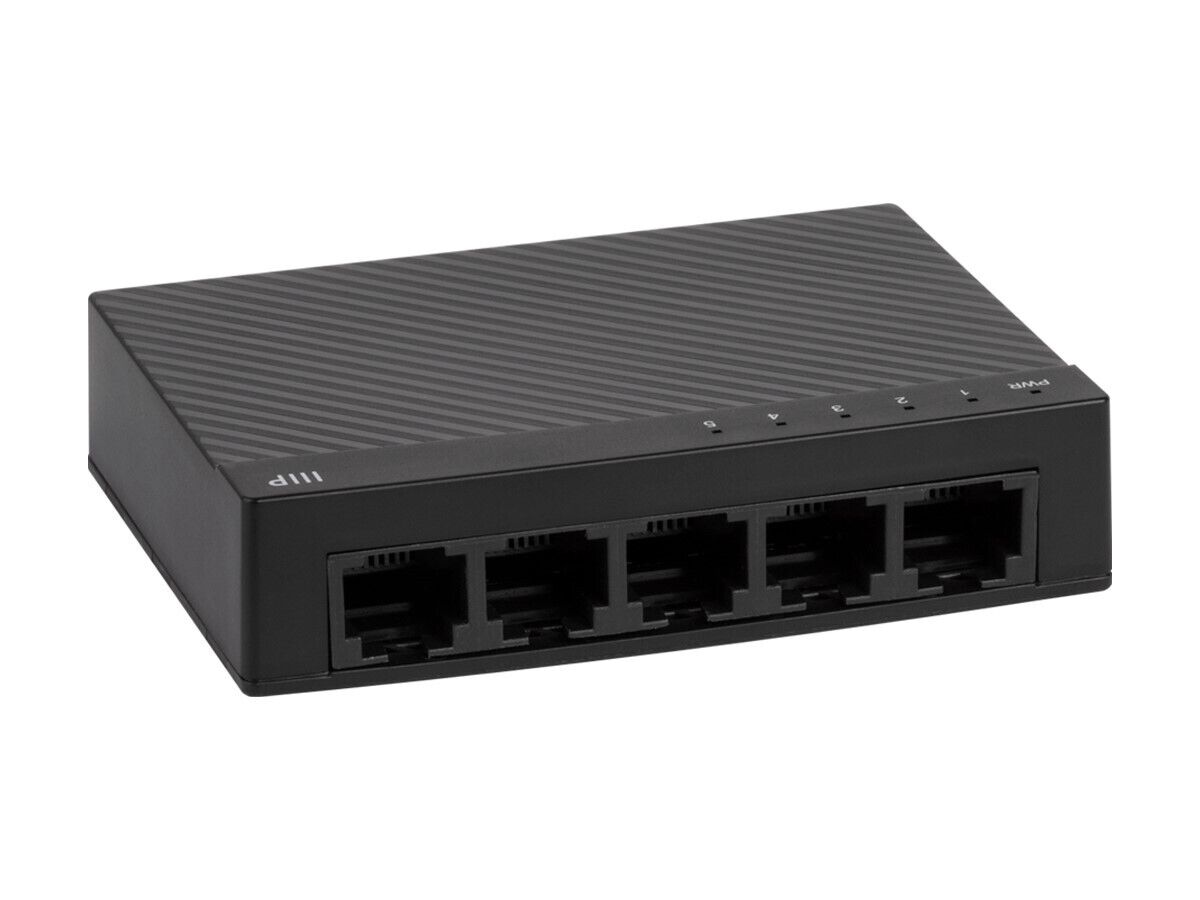 Monoprice 5-Port 10/100Mbps Fast Ethernet Unmanaged Switch Compact Plug and Play