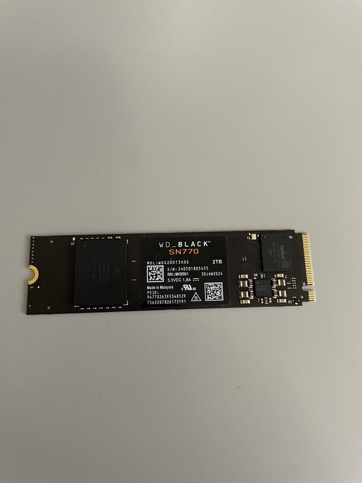 [NEW] WD BLACK 2TB SN770 SSD Solid State Drive WDS200T3X0E 100% health 0 write