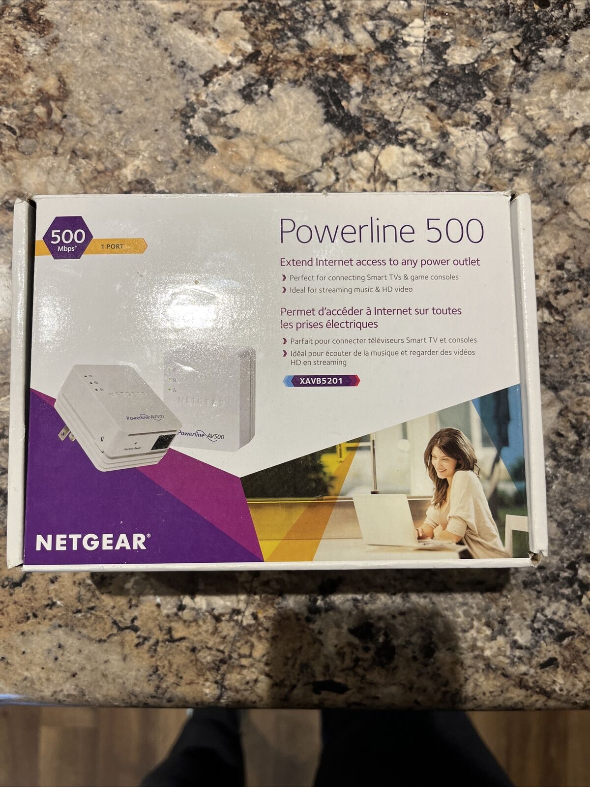Netgear Powerline 500 XAVB5201 Extend Internet Access Outlet 500 Mbps