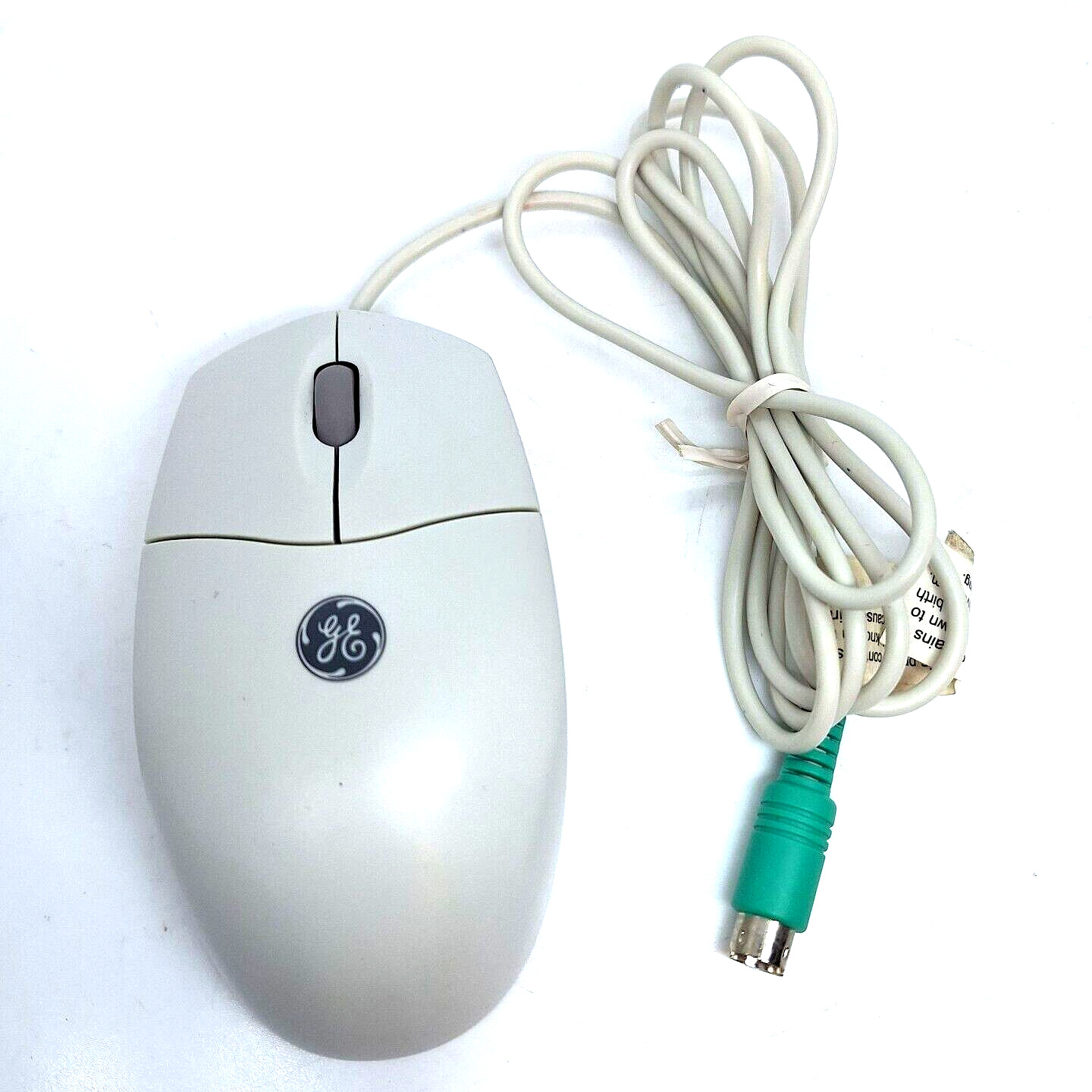 VTG Wired PS2 Ball Mouse White Cream Colored GE WK 1605
