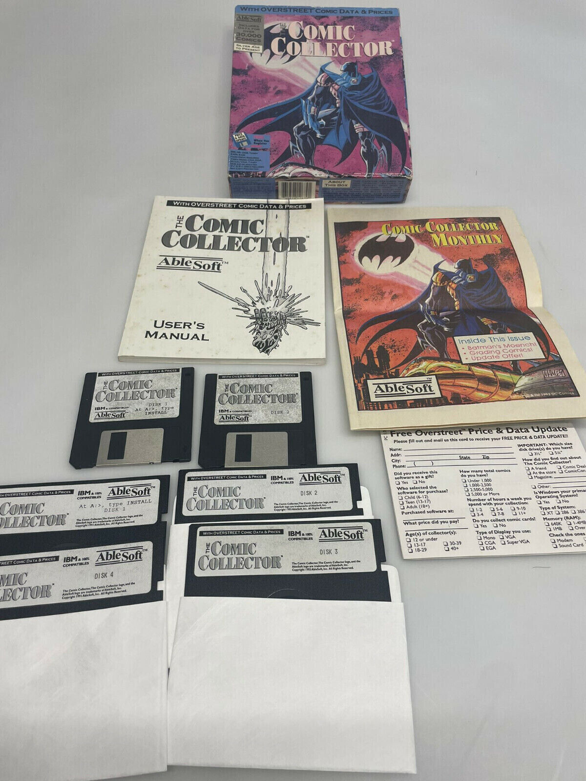 Vtg 1993 AbleSoft The Comic Collector Inventory For IBM MS-DOS 