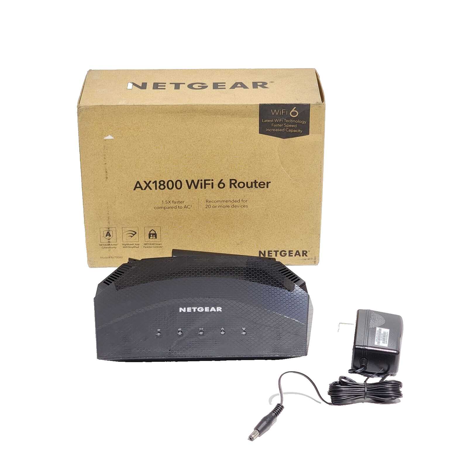 NETGEAR AX1800 1000 Mbps 4 Port Wireless Router  wifi 6