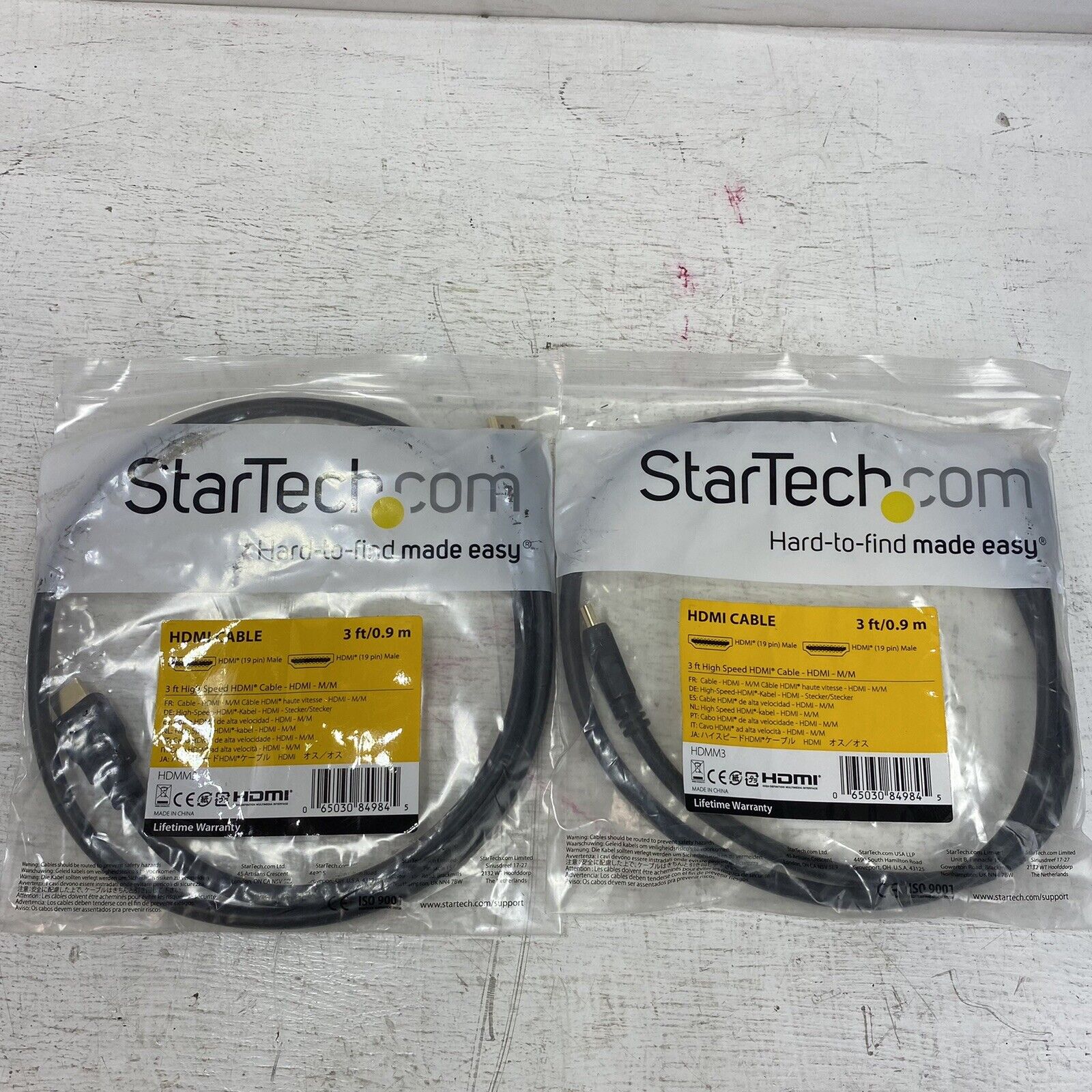 2 Pack - StarTech 1m High Speed HDMI Cable - M/M New In Pack. 1m/3ft.