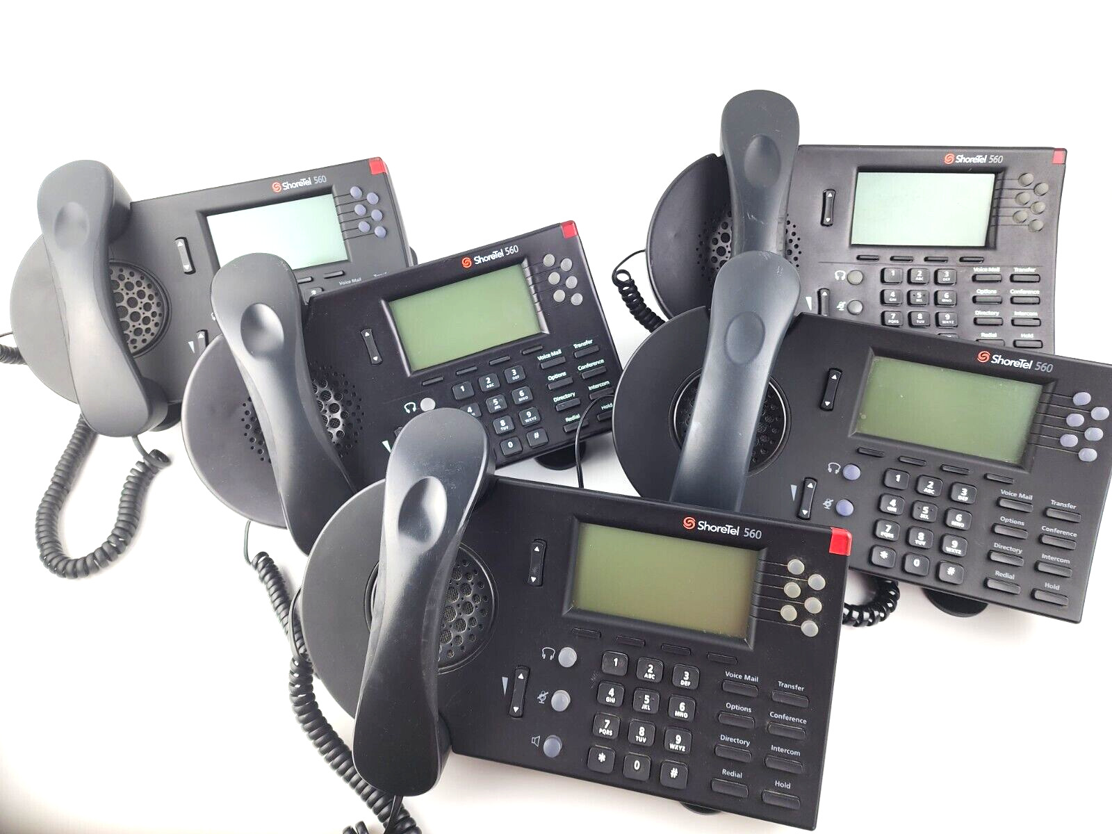 5pcs Shoretel 560 IP PoE Black Desk Phone IP560G Tested Reset Clean 6 Line