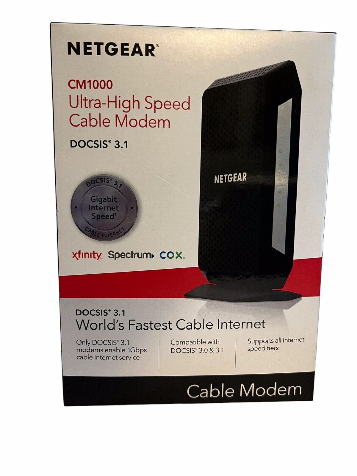 NETGEAR CM1000 Ultra High Speed Cable Modem Ethernet New Open Box