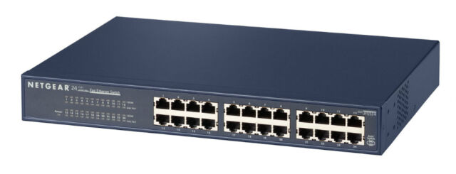 New Netgear ProSafe 24-Port 10/100 Mbps Fast Ethernet Switch JFS524-200NAS #973J
