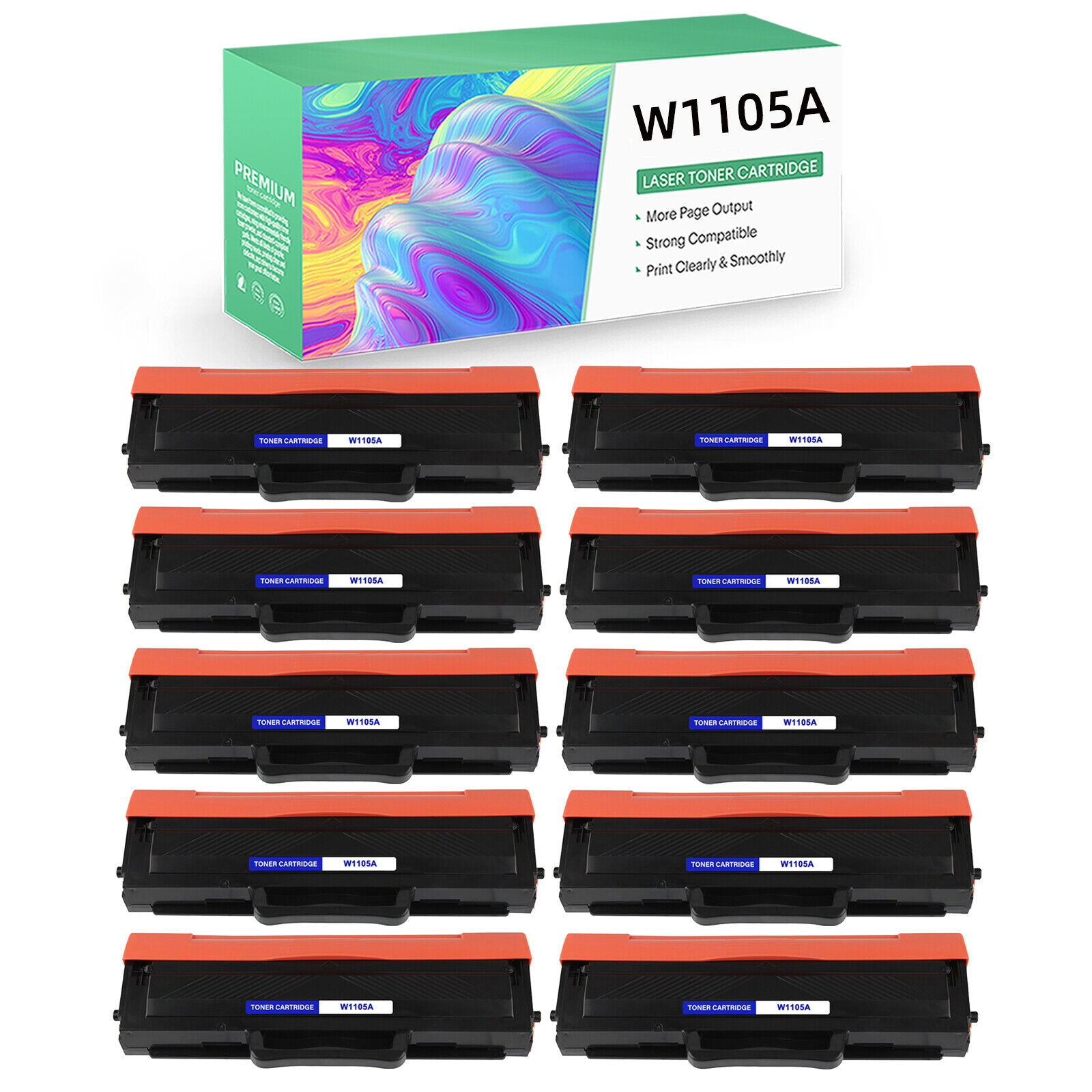 10 Pack W1105A Toner Cartridges Replacement for HP 105A 1105A Used for MFP135a