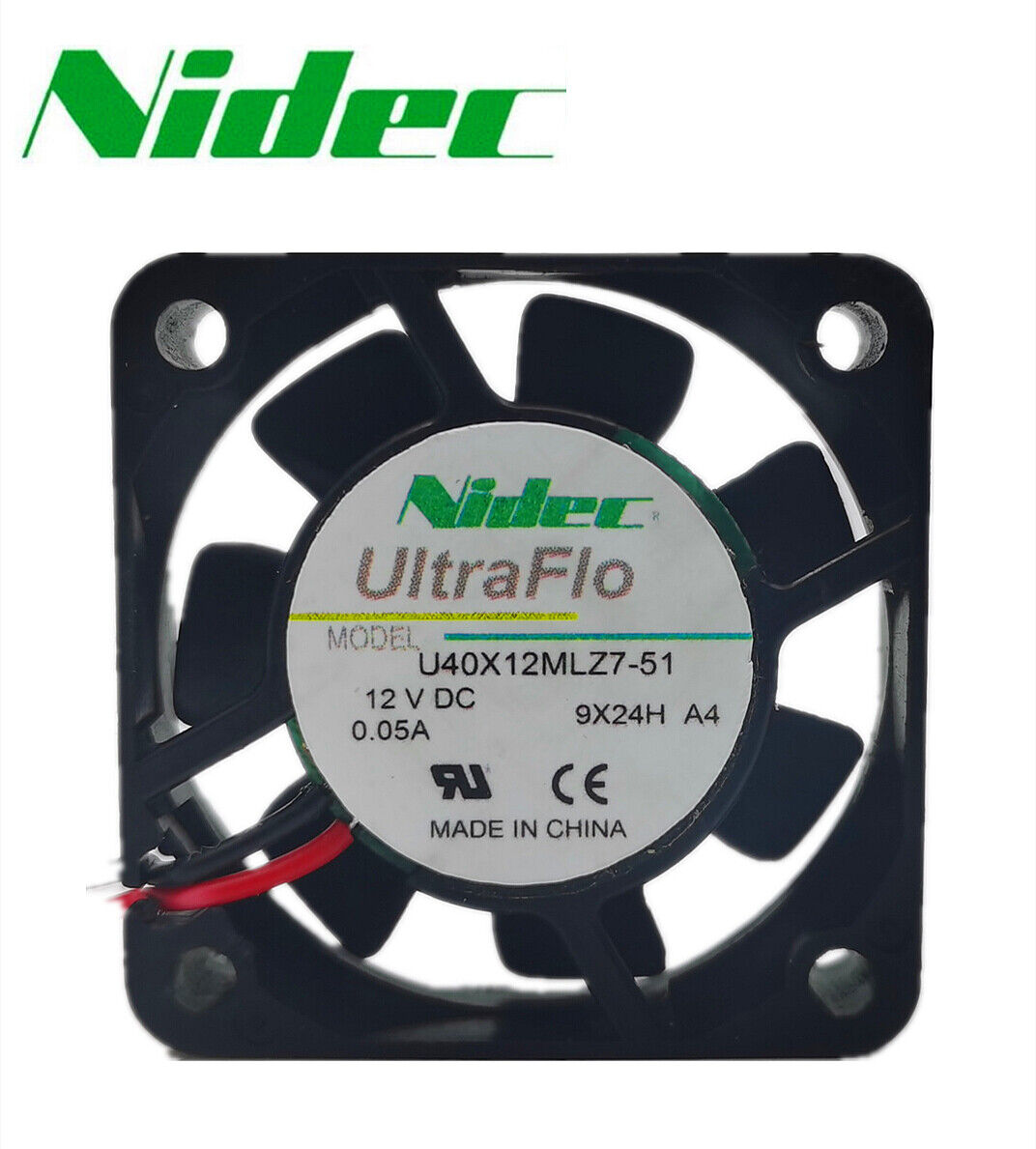 NIDEC 4010 12V 0.05A 1.0W 18.dB(A) U40X12MLZ7-51 4010 2-pin silent fan