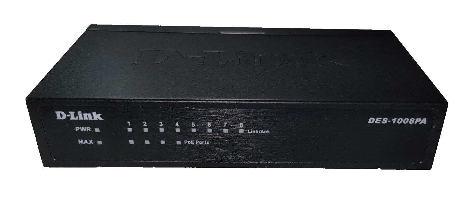 D-Link 8-Port 10/100 Unmanaged Metal Desktop Switch DES-1008PA NO ACAdapter Used