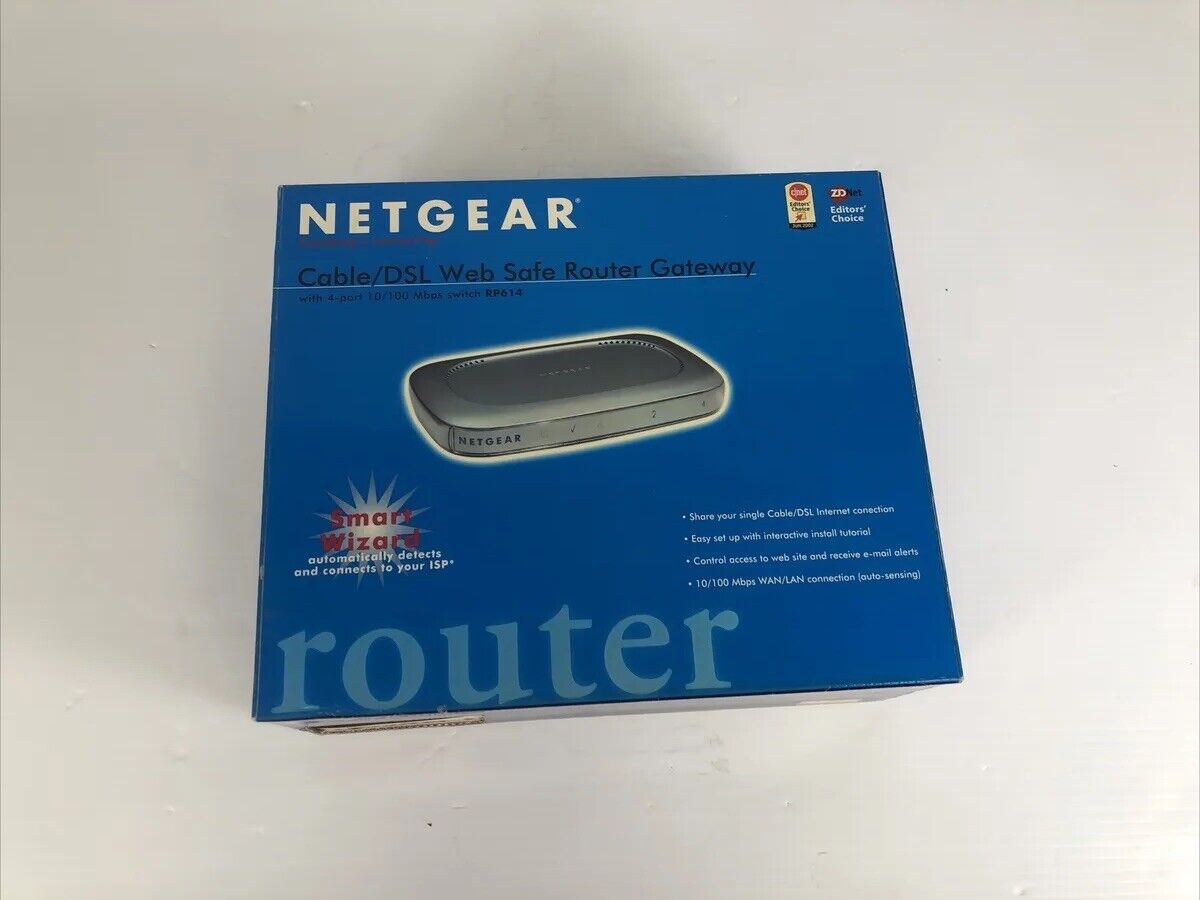NETGEAR CABLE/DSL WEB SAFE ROUTER GATEWAY WITH 4-PORT 10/100 MBPS SWITCH RP614