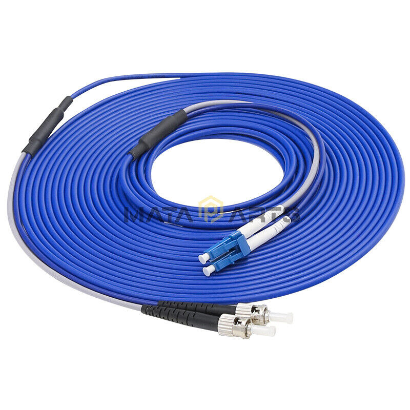 80M Indoor Armored Single-mode LC to ST UPC Duplex Fiber Optic Cable Patch Cord