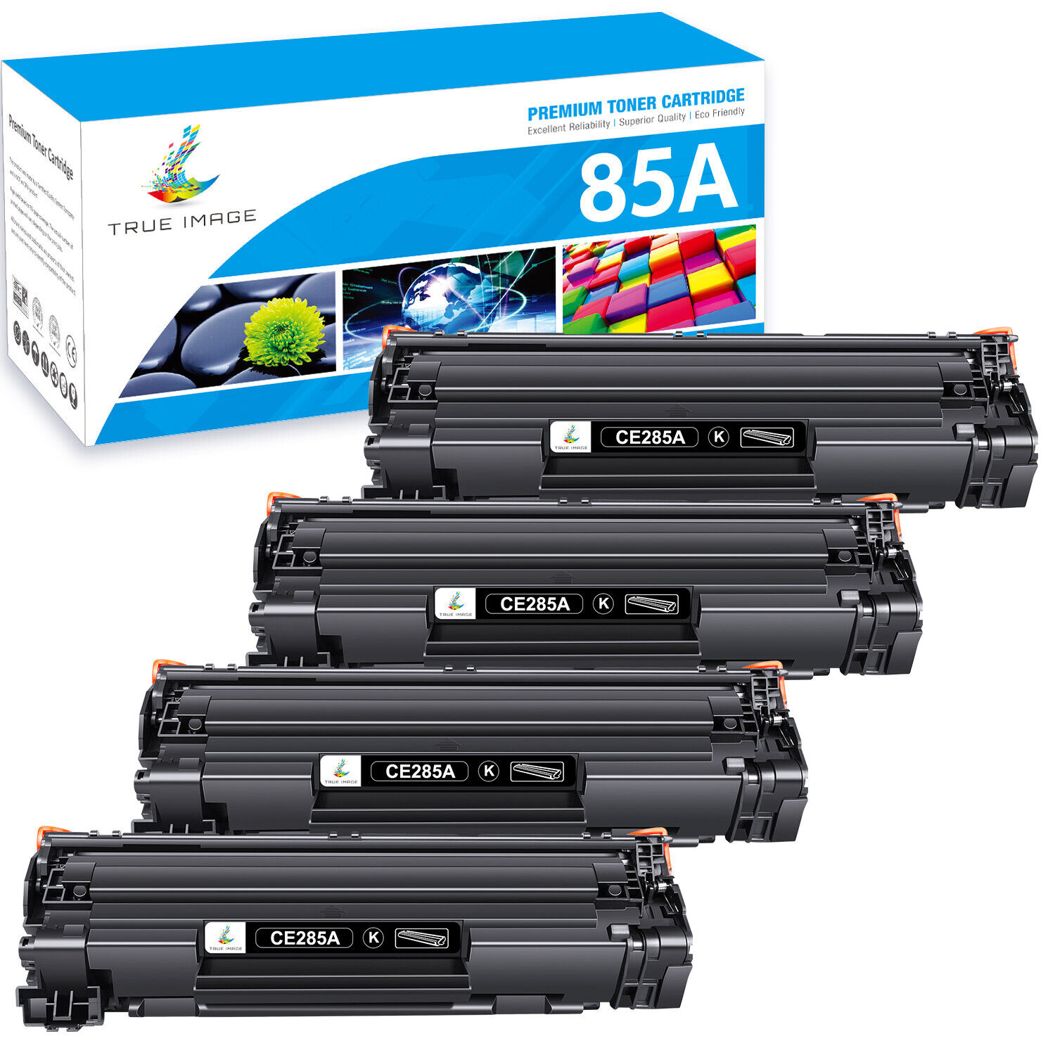 1-4PK Toner Cartridge for HP CE285A 85A LaserJet ProP1005 P1006 P1102 P1102w