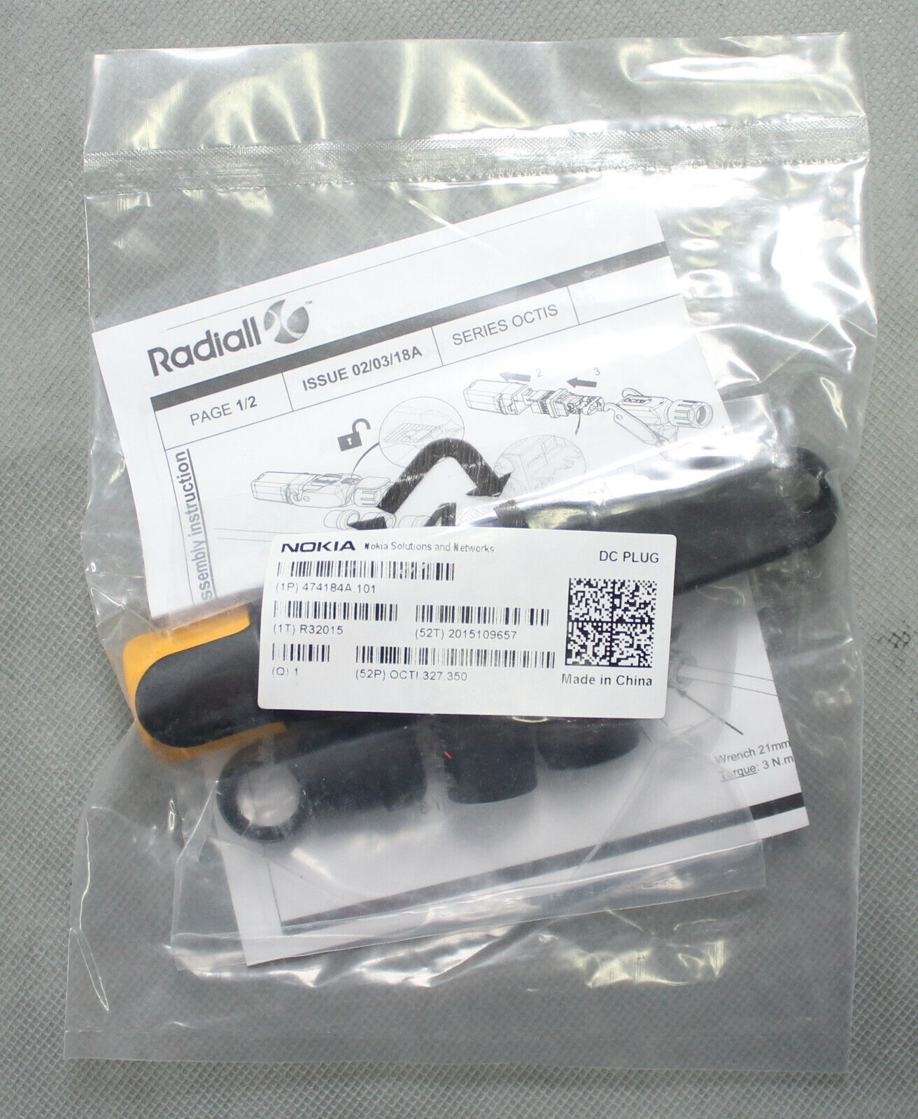 Radiall Nokia OCTIS DC Plug Kit 4742184A.101 OCTI.327.350