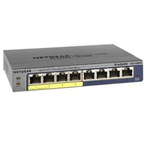 Netgear ProSafe Plus 8-Port Gigabit Ethernet Switch, 4 PoE Ports, GS108PE-300NAS