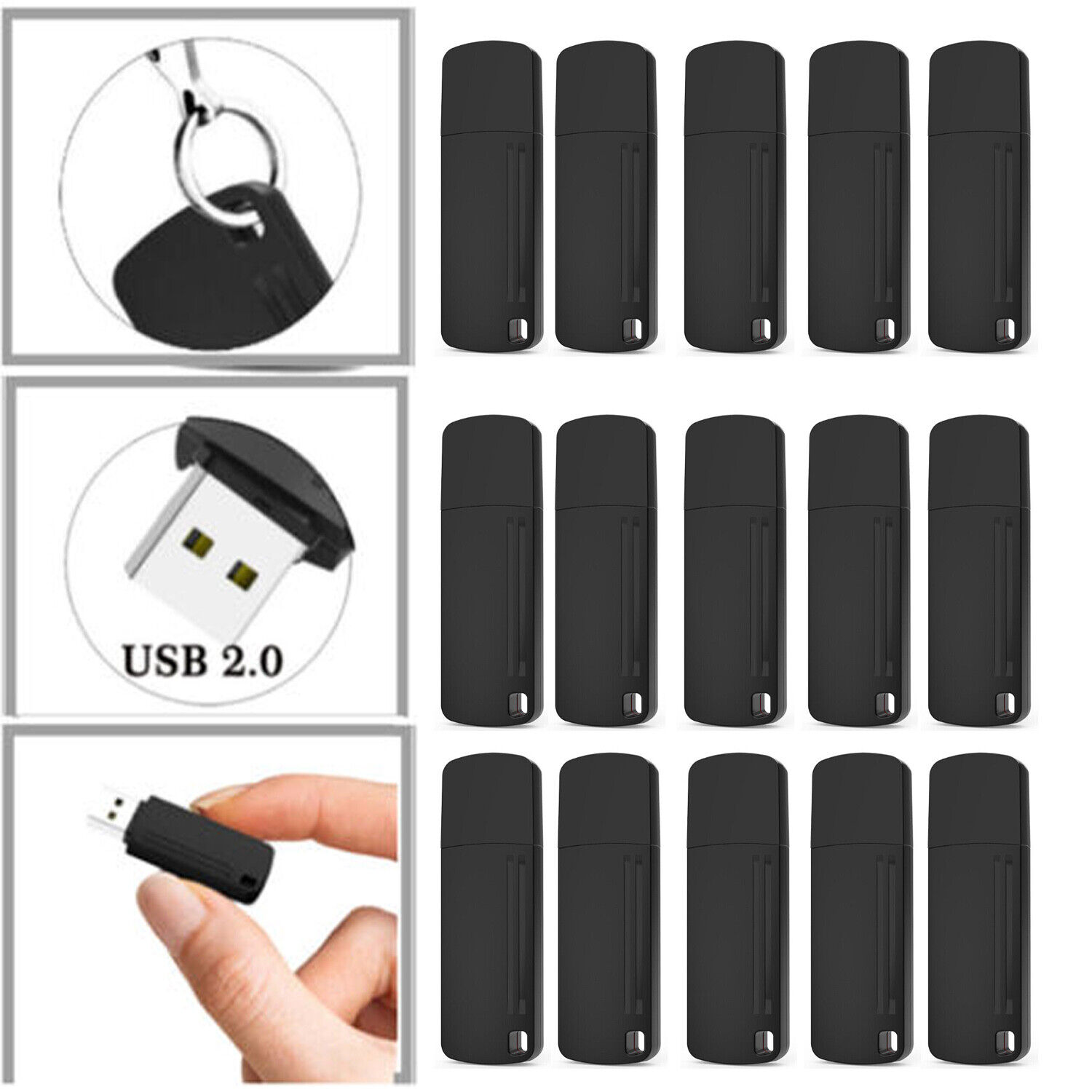 Wholesale 1/2/5/10/20/100 Pack USB Flash Drive Memory Stick Pendrive Thumb Drive