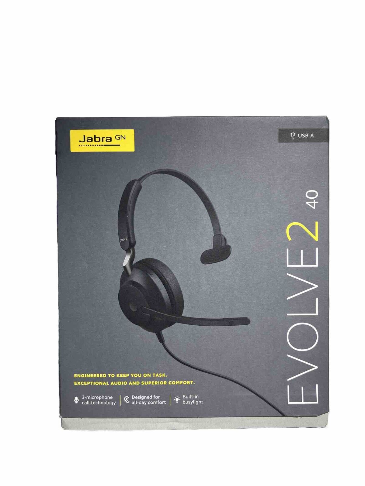 Jabra Evolve2 40 Mono Wired On-Ear Headset (Unified Communication, USB - A)