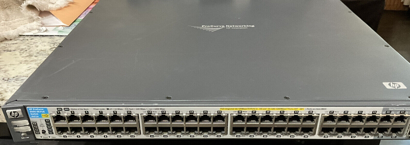 HP J9473A 3500-48-PoE Switch Great Shape : Straight From Working Environment