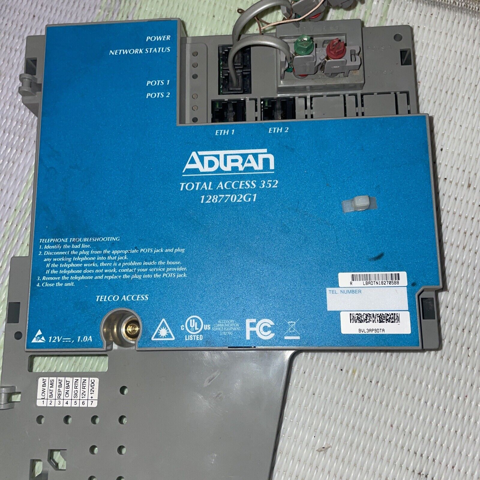 Adtran Total Access 352 1287702G1  IT Tech On Vacation Units May Work Not Tested