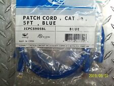 ICC ICPCSJ05BL ( 3 Pack ) PATCH CORD, CAT 5e, MOLDED BOOT, 5' BLUE picture