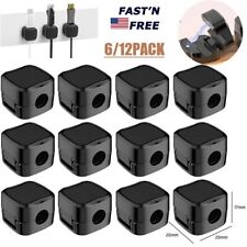 12Pcs Magnetic Winder Clip Cord Organizer Lead Management Charger Cable Holder picture