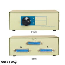 Kentek 2-Way DB25 Manual Data Transfer Switch Box Rotary Parallel PC Printer picture