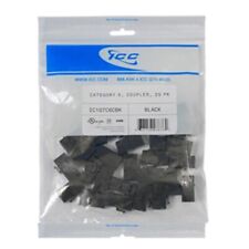 25 Pack Black Cat 6 Coupler Module by ICC (IC107C6CBK) picture