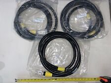 3 QTY 10' Panduit Cable Copper Compression Connector Yellow, 250 MCM 2 Hole Lug picture