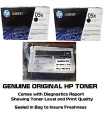 2 Mostly New Genuine HP 05X Toner Cartridges Printer-Tested 84% & 76% Toner picture