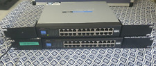 Lot of 2 CISCO LINKSYS SR224 24-Port 10/100 Network Switch w/Rack Ears Tested picture